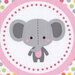 8x8 swatch of panel featuring an adorable elephant 