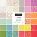 Collage of fabrics in Laguna Sunrise Fat Quarter Set featuring floral designs in many colors