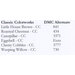 Table listing DMC color codes and their corresponding alternative colors.