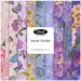 A collage of purple and pink floral fabrics in the Secret Garden collection