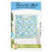 Front cover of the pattern featuring the completed Fruit of the Spirit Framed Panel Quilt in blue, green, and white.