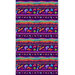 Purple border stripe fabric with colorful stripes and cats