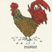 Scan of the panel demonstrating scale, showing a close up on the block with a red and brown rooster.