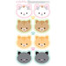 A fabric panel featuring 8 adorable kitty faces for making cat softies