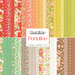 Collage of the fabrics included in the Portofino layer cake.