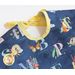 A super close up on the Toddler Bib, showing details on the tie at the neck.