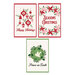 Digital image of the towels included in the Once Upon A Christmas Tea Towel set featuring hanging ornaments with 