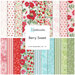 collage of all the fabrics in the Berry Sweet FQ Set in shades of red, blue, and green