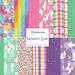 A collage of all the fabrics included in the Unicorn Love 10