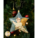 A close up on the ornament featuring an angel, showing detail on the beaded crown.