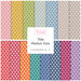 A collage of fabrics included in the Tilda Medium Dots Basics F8th Set by Tilda