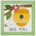 The completed Honeybee Hollow - Bee You Mini Quilt, isolated on a white background.