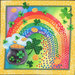 8x8 swatch of panel featuring rainbow with a pot of gold surrounded by shamrocks