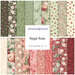 A collage of fabrics in shades of red, white, and green, available in the Regal Rose FQ Set.