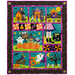 The completed Spooktacular Night Out quilt in cheerful Halloween colors, isolated on a white background.