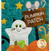 A super close up on the ghost kitty and sign in the kitty pumpkin patch block, showing fabric, stitching, and laser cut shape details.