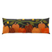 The completed Pumpkin Patch Pillow in flannel and cotton fabric, isolated on a white background.