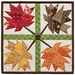 The completed Foundation Paper Piecing November project, colored in a warm fall palette, isolated on a white background.