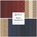 Collage of red, cream and blue fabrics in the Betsy's Needlework collection