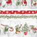 An 8x8 close up swatch of the mice on the border stripe fabric.