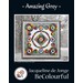 Colorful quilt design titled Amazing Grey by Jacqueline de Jonge, featuring circular patterns and vibrant colors.