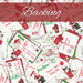 A swatch of white fabric with packed letters to Santa featuring red and green papers and text accents. A red banner at the top reads 