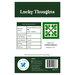 The back of the Lucky Thoughts pattern featuring fabric requirements and project specifications.