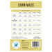 The back of the Corn Maze pattern featuring fabric requirements and project specifications.