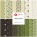 A collage of the black, green, white, and cream fabrics included in the Little Clover FQ Set.