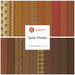 Collage of fabric patterns in warm tones, featuring intricate designs labeled Spice Market by Andover.