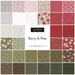 Collage of all the fabrics in the Berry And Pine Fat Quarter set by Moda Fabrics.