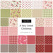 Collection of floral and patterned fabric swatches titled A Very Sweet Christmas by Moda.