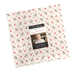 Bundle of fabric squares featuring a pattern of mice and candy canes, labeled A Very Sweet Christmas by Moda.