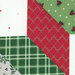 An 8x8 close up swatch of the patchwork tree skirt panel, showing fabric detail and scale. 