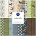 A collage of fabric patterns featuring forest themes, animals, and lodge-inspired designs with text label.