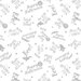 Repeating Halloween-themed text and motifs in a white on white fabric.