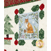 A quilt block featuring a fox with leaves and berries, surrounded by a decorative border.