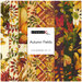 A collage of 9 fabric patterns in autumn colors, featuring pumpkins, leaves, and florals, labeled Autumn Fields.