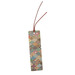 Colorful patterned bookmark with a brown string attached at the top.