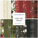 A collection of 20 fat quarters of festive flannel fabric with patterns in red, green, and white.