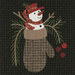An 8x8 close up swatch of one of the snowmen in a glove.