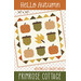 Front cover of the pattern showing a digital mockup of the Hello Autumn quilt in cream, green, yellow, and orange fall colors.