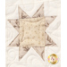 A super close up on the patchwork sawtooth star, demonstrating fabric, patchwork, and top quilting details. 