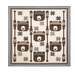 The completed Cozy Paddling Bears Quilt in soft cream, brown, and blue fabrics, isolated on a white background.