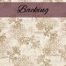 Crean fabric with floral patterns and the word Backing in a decorative font at the top.