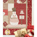 A close up on the chef snowman block, demonstrating fabric, applique, piecing, embellishment, and top quilting details.