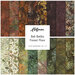 Collage of the fabrics included in the Bali Batiks - Forest Floor 16 FQ Set.