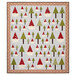 The completed Santa's Tree Lot quilt colored with the On Dasher fabric collection, isolated on a white background.