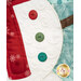 Close-up of a quilted snowman featuring red, green, and blue buttons 