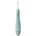 A light blue sewing tool with a pointed tip and textured grip, designed for cutting and removing thread